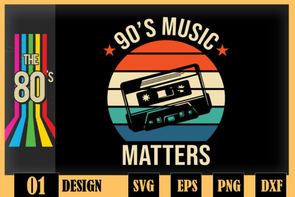 90s Music Matters Vintage 90s Retro Graphics