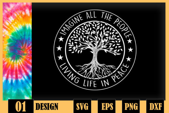 All the People Imagine Living in Peace Graphics for Crafts