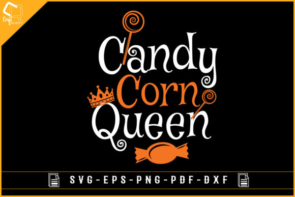 Candy Corn Queen Halloween Sublimation Graphics for Crafts