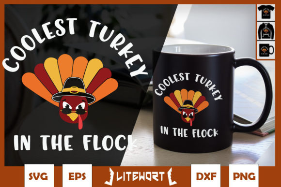 Coolest Turkey in the Flock Thanksgiving Graphics