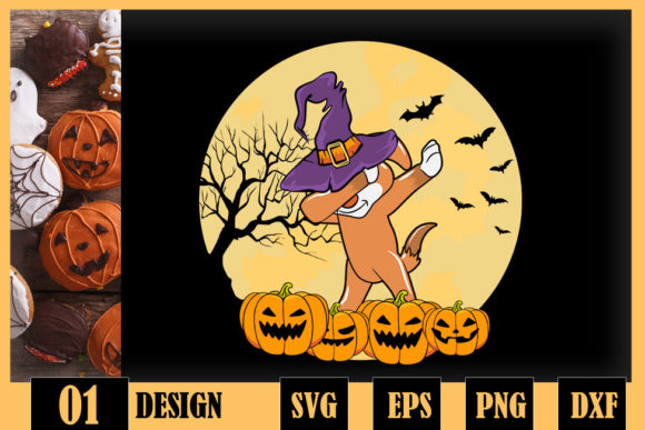 Dabbing Dog Halloween Graphic for Crafts