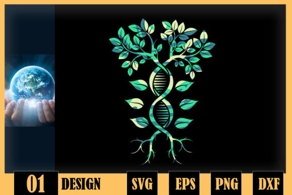 DNA Tree Life Genetics Biologist Science Graphics for Crafts