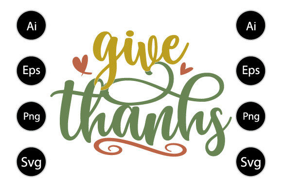Give Thanks Graphics for Crafts and Branding