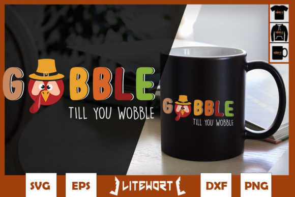 Gobble Thanksgiving Turkey Graphics for Crafts