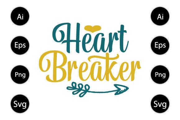 Heart Breaker Typography Graphics for Local Business Branding