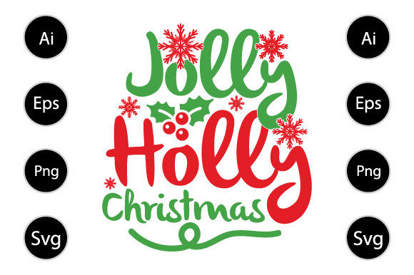 Jolly Holly Christmas Graphics for Crafts and Editorial Use