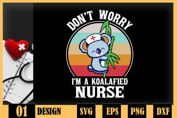 Nurse Koala Koalafied Nursing Qualified Graphics for Crafts
