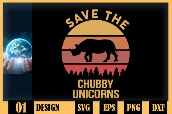 Save the Chubby Unicorns Fat Rhino Graphics for Crafts