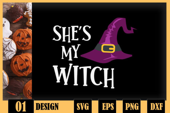 Shes My Witch Matching Halloween Couple Graphics for Crafts