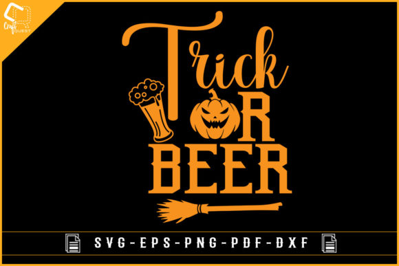 Trick or Beer Graphic for Halloween Crafts